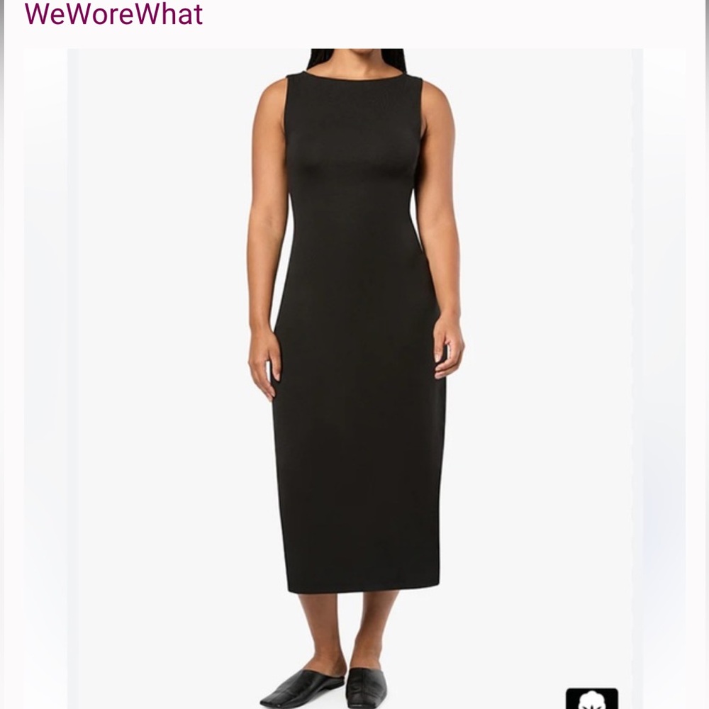 WeWoreWhat Black Sheath Midi Dress for Cocktail